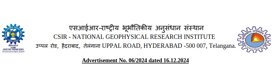 CSIR-NGRI Junior Stenographer Notification Exacm 2024-2025