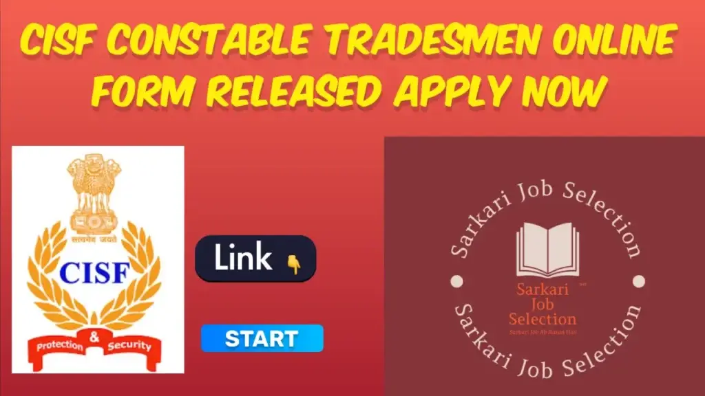 CISF Constable Tradesman Recruitment 2024 CISF Constable Tradesman Exam 2025