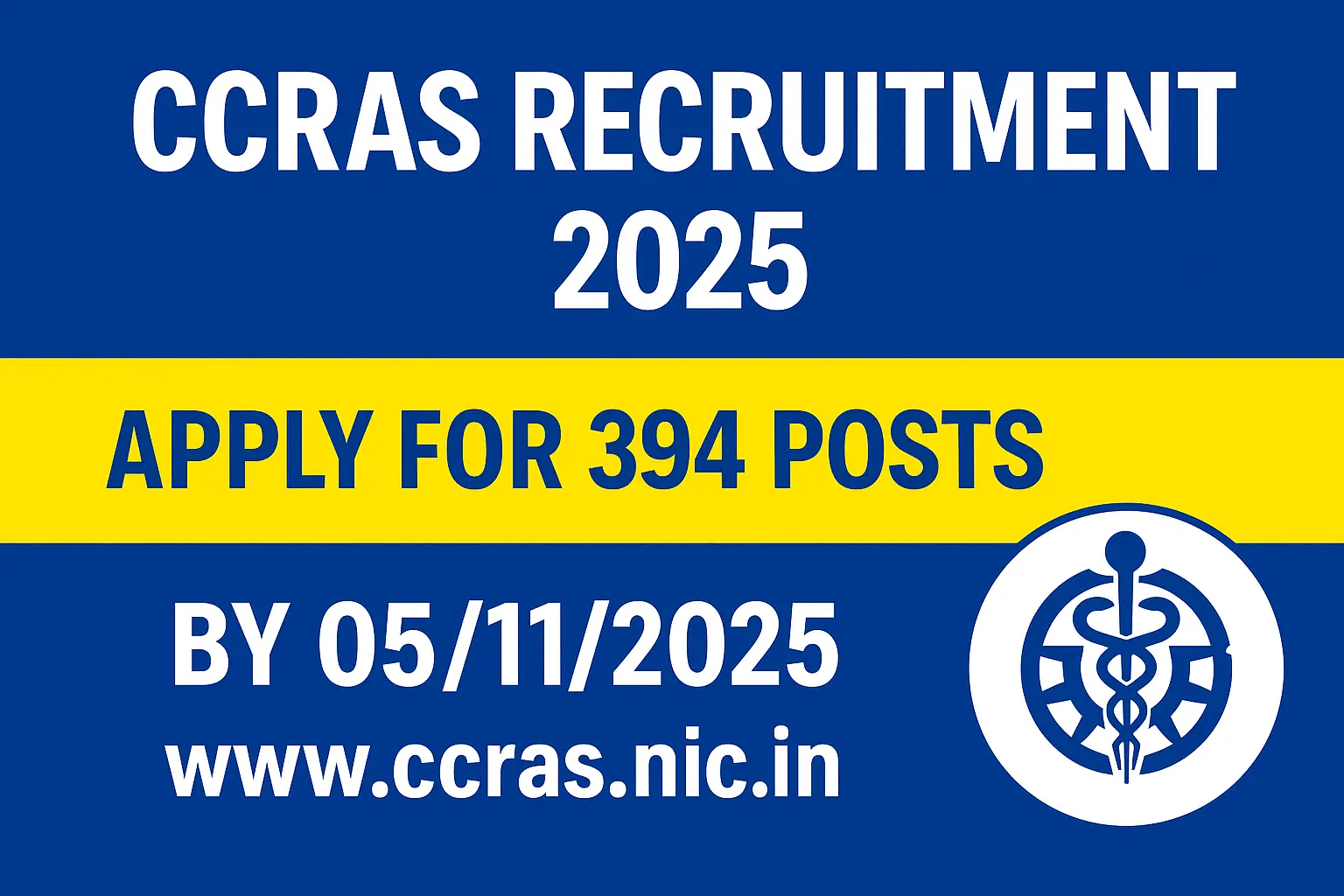 CCRAS Recruitment 2025 Notification