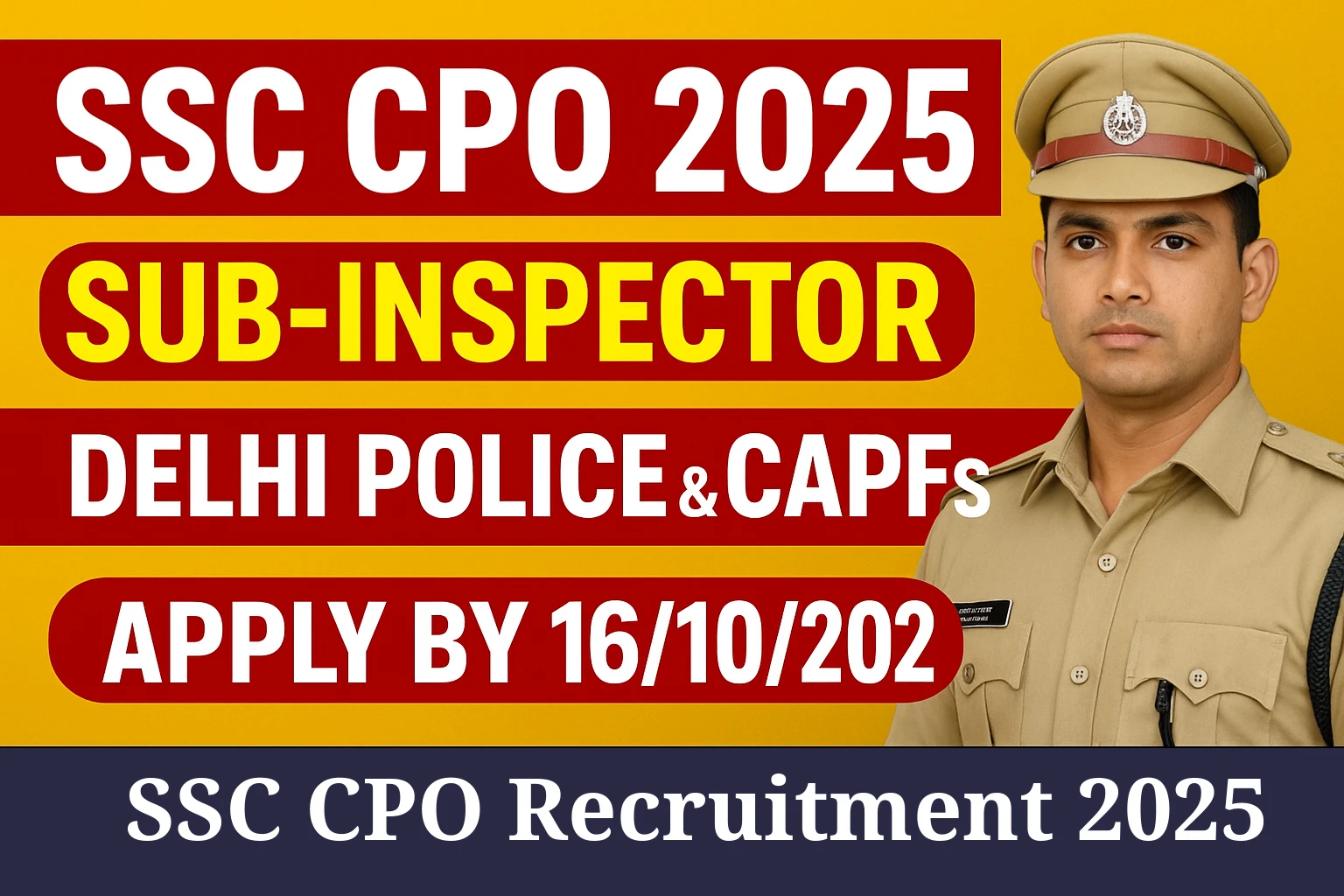 SSC CPO 2025 Sub-Inspector Recruitment Notification