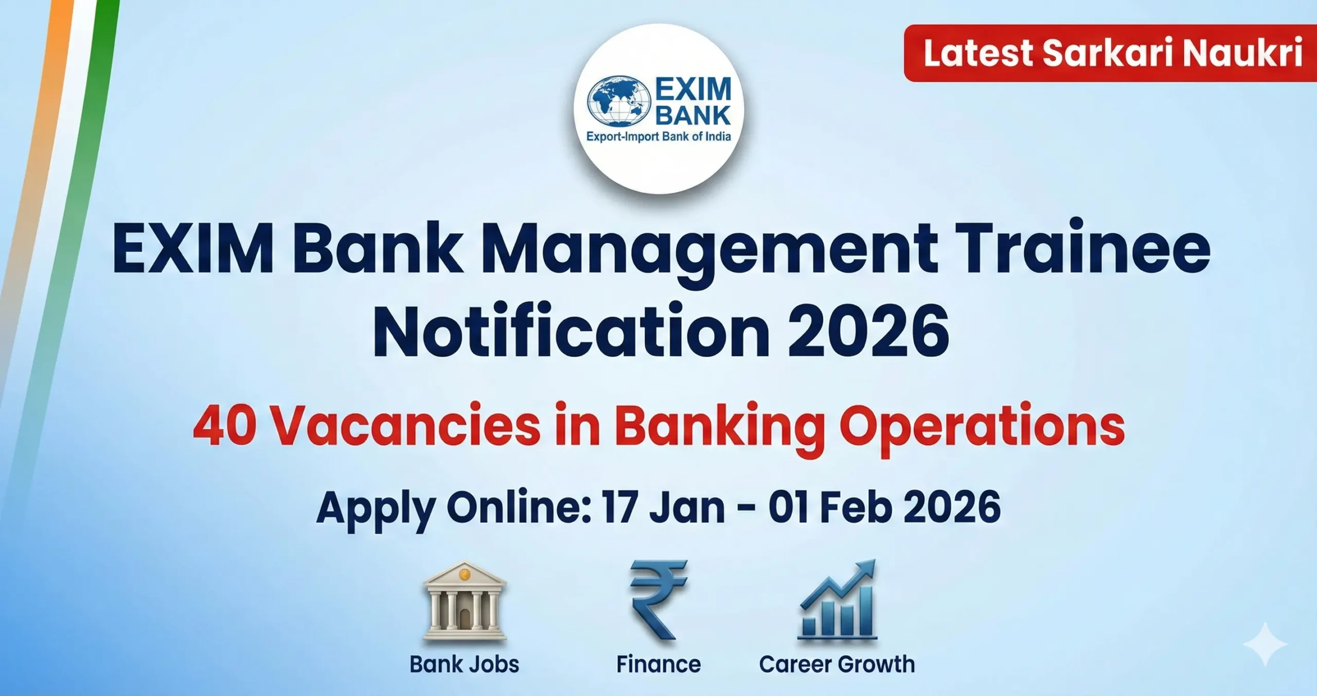 EXIM Bank Management Trainee Recruitment 2026 Notification – Banking Operations Posts