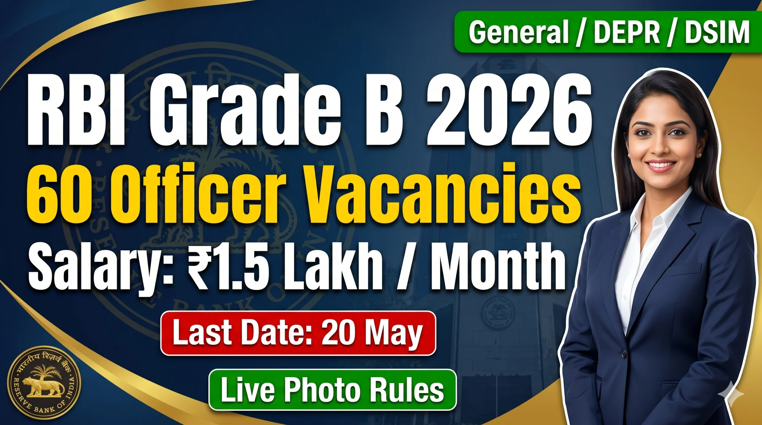 RBI Grade B Recruitment 2026 Notification – 60 Officer Vacancies