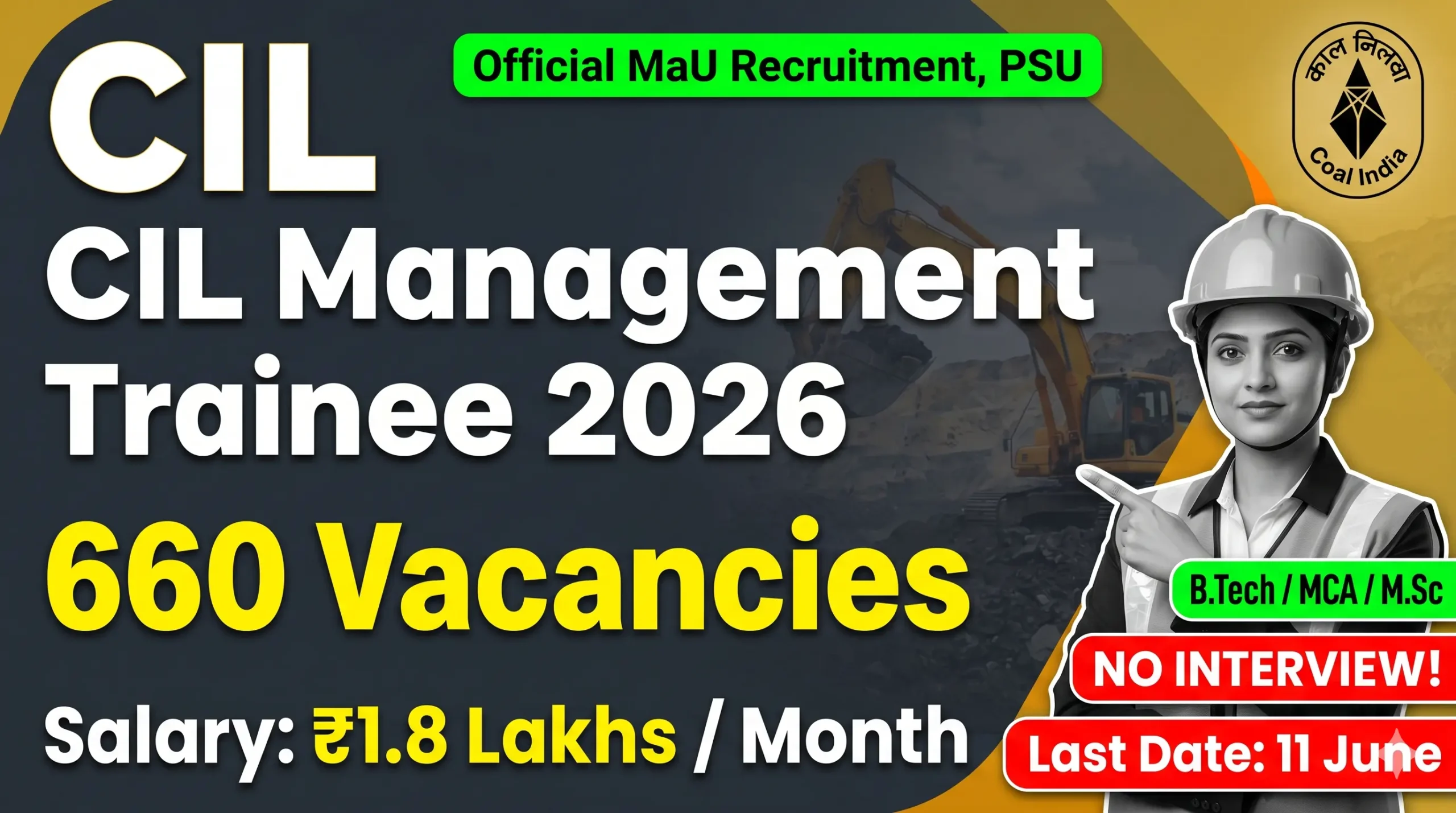 CIL Management Trainee Recruitment 2026 Notification – 660 Maharatna PSU Vacancies