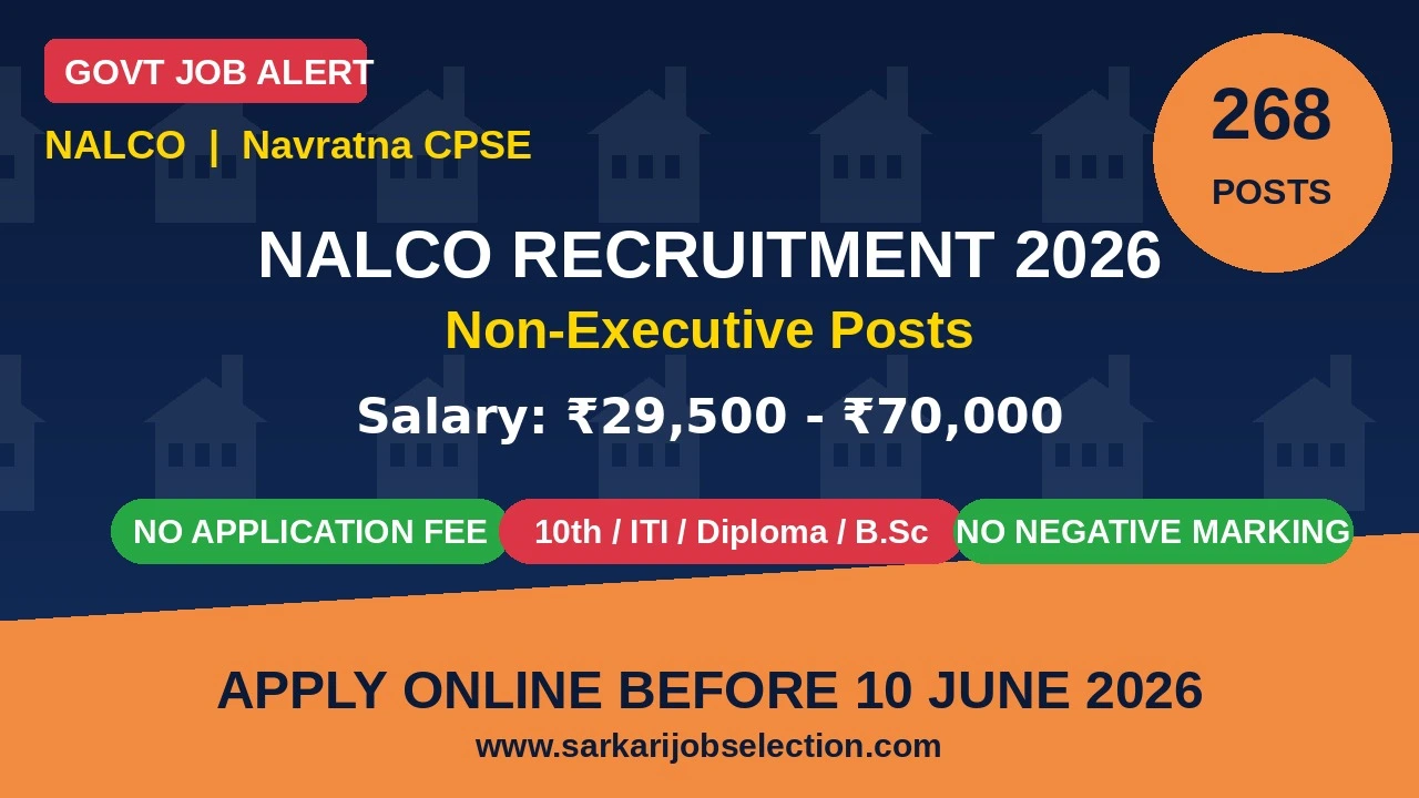 NALCO Non-Executive Recruitment 2026 Notification – 268 Vacancies