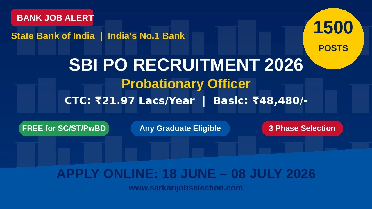 SBI PO Recruitment 2026 Notification – 1500 Probationary Officer Vacancies