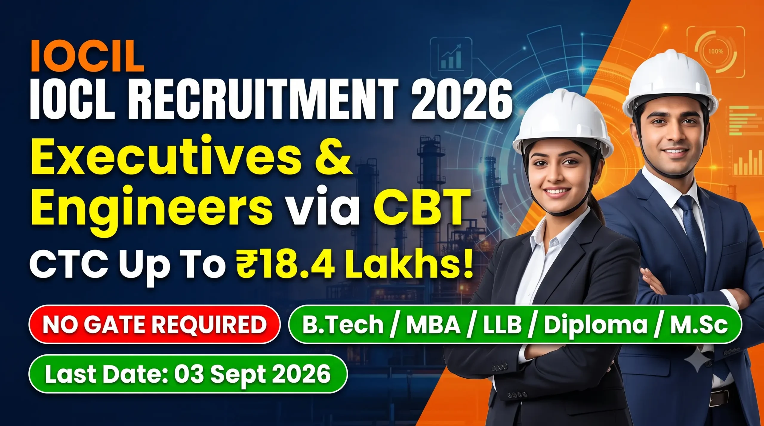 IOCL Executive Recruitment 2026 Notification CBT – Graduate Engineers, Officers & Diploma Holders