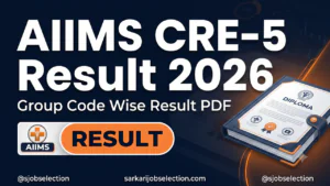 AIIMS CRE-5 group code wise result thumbnail.