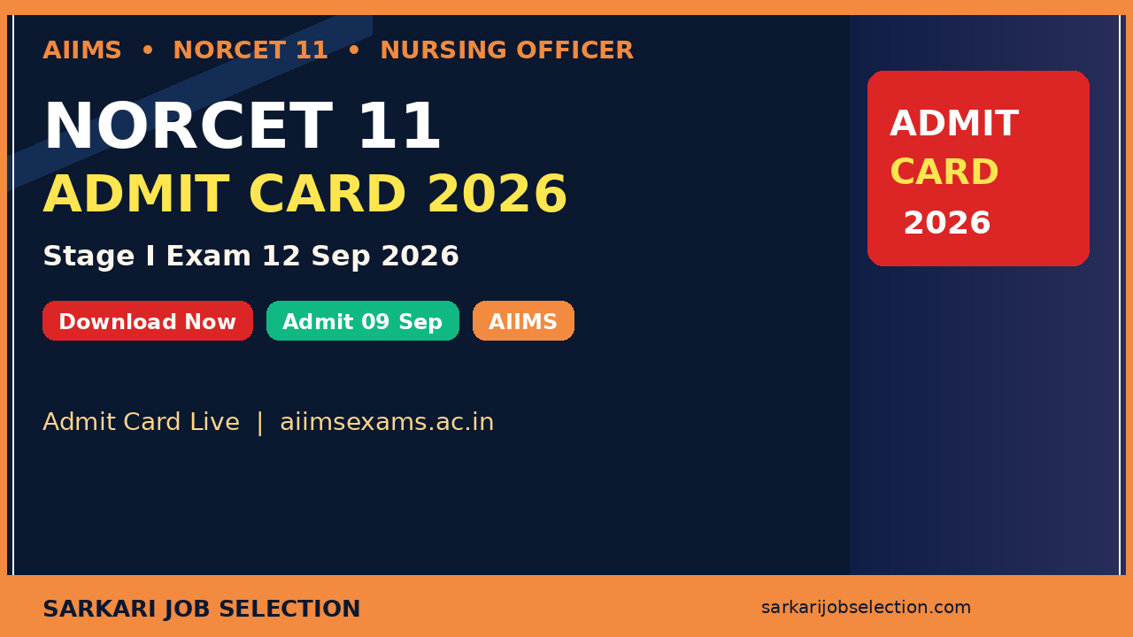 AIIMS NORCET 11 Admit Card 2026