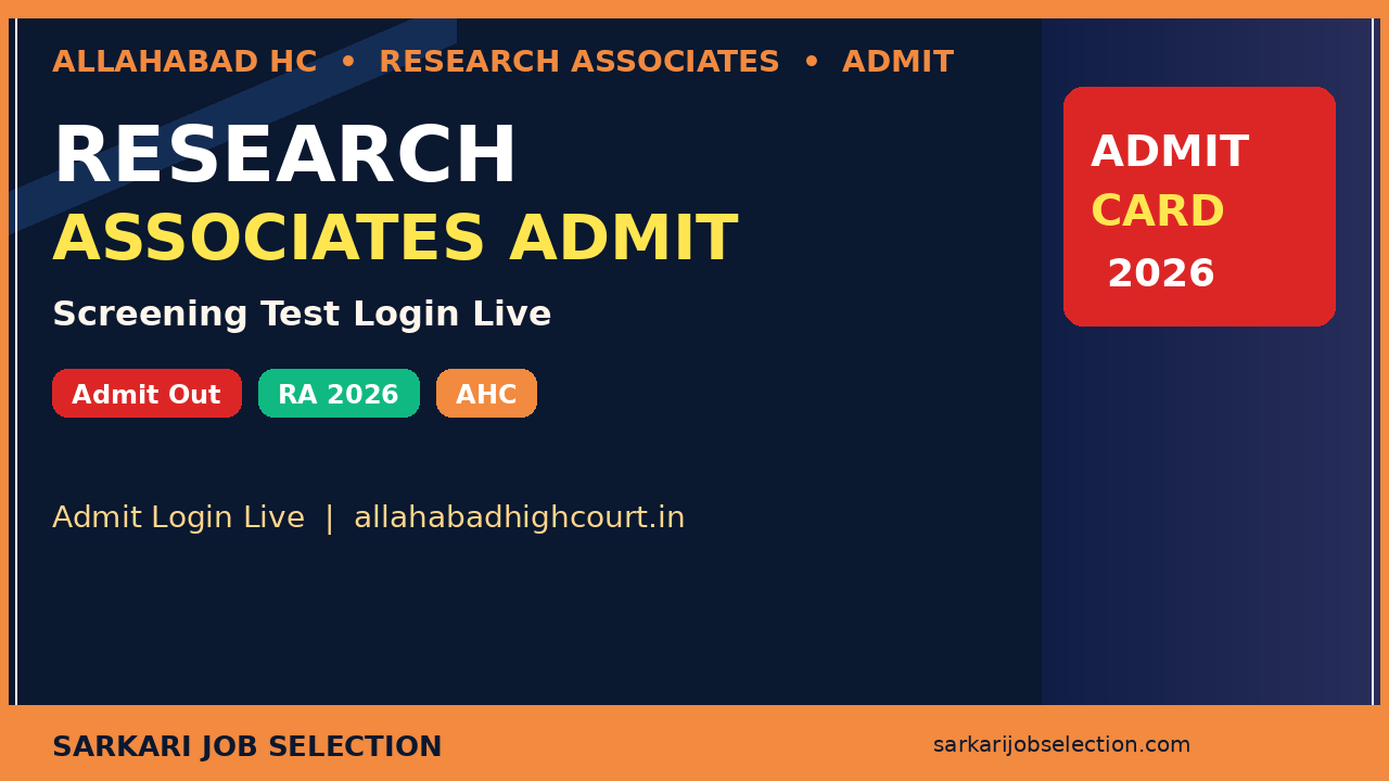 Allahabad High Court Research Associates Admit Card 2026