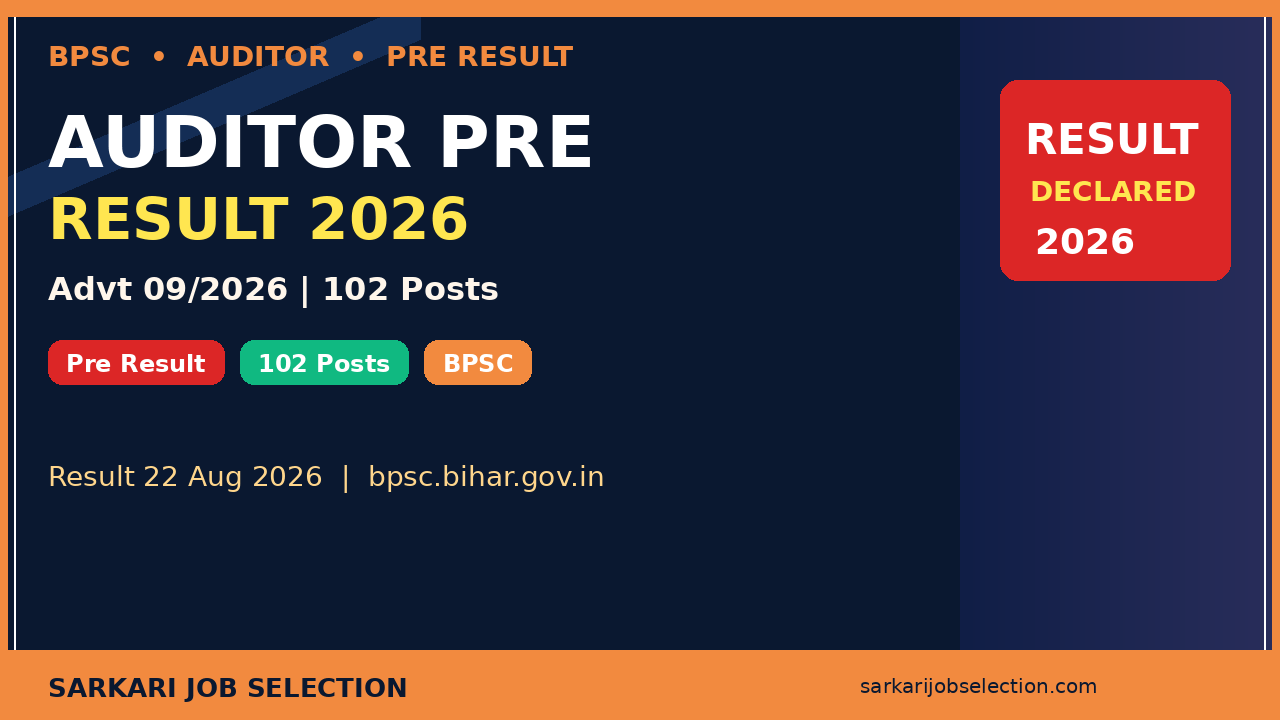 BPSC Auditor Pre Result 2026