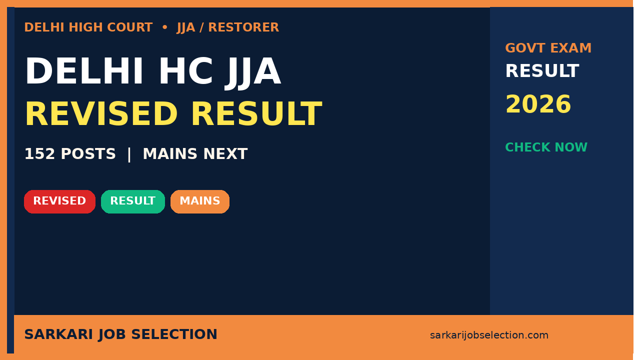 Delhi High Court JJA Revised Result 2026 – Mains Ahead