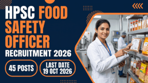 HPSC Food Safety Officer 2026 recruitment thumbnail, 45 posts, last date 19 October 2026.