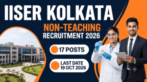 IISER Kolkata non-teaching recruitment 2026 thumbnail, 17 posts, last date 19 October 2026.