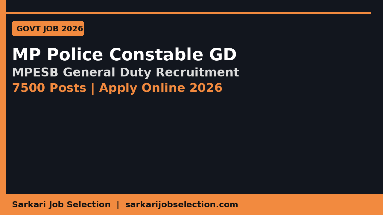 MP Police Constable GD Recruitment 2026 – 7500 Posts