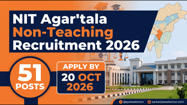 NIT Agartala Non-Teaching Recruitment 2026 thumbnail showing 51 posts and application deadline 20 October 2026.
