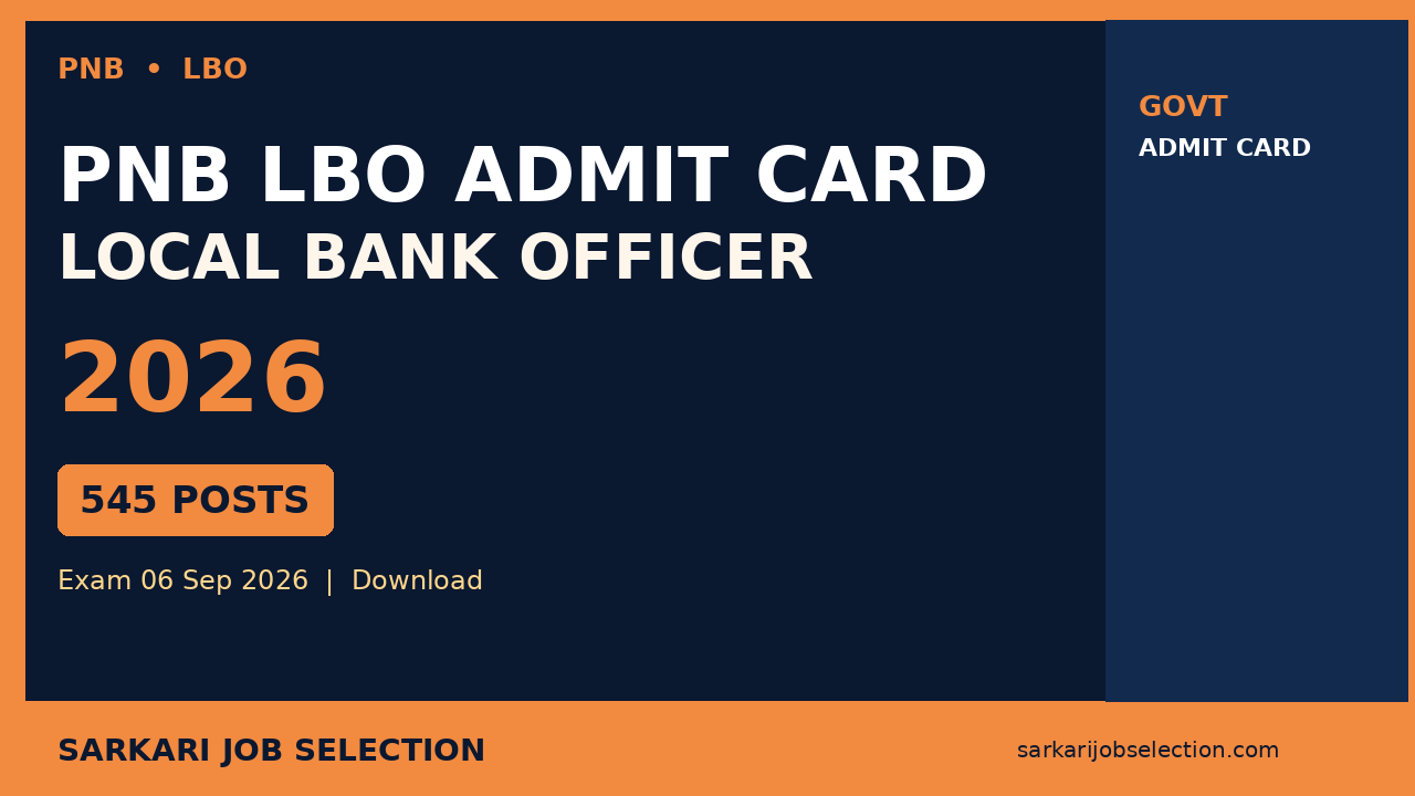 PNB LBO Admit Card 2026
