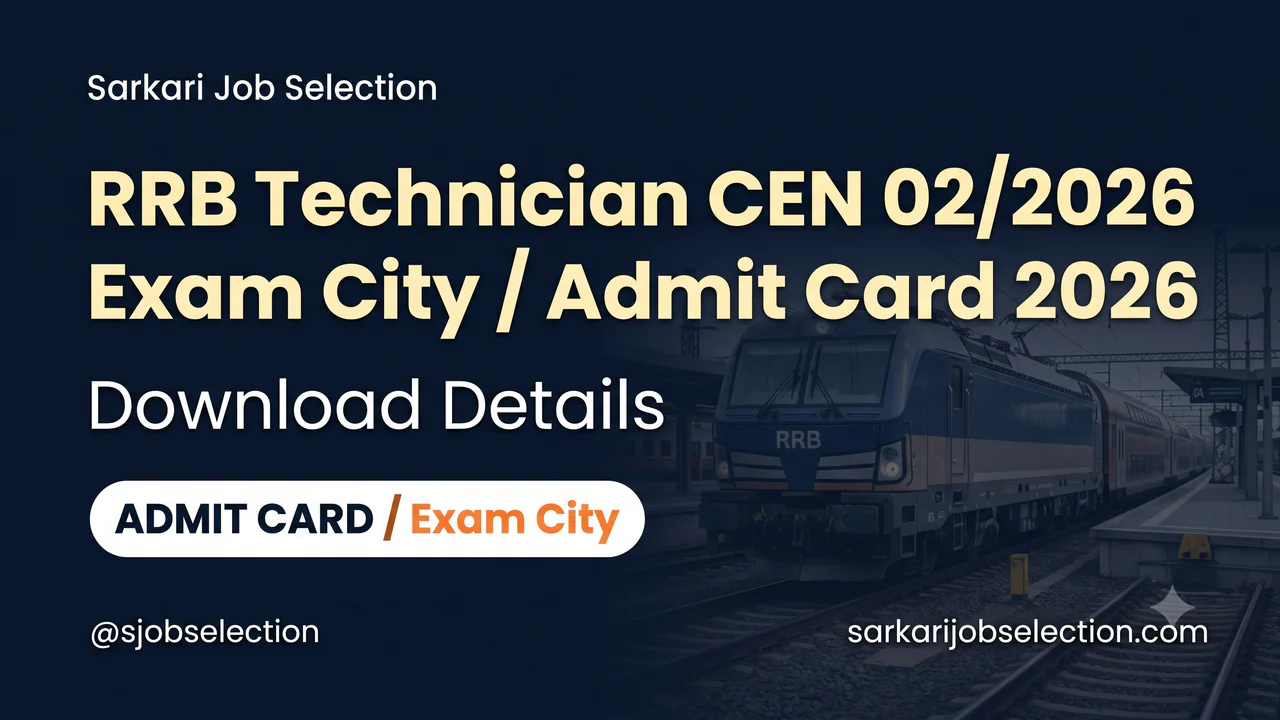 RRB Technician CEN 02/2026 exam city admit card thumbnail.