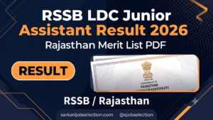 RSSB Rajasthan LDC Junior Assistant merit list thumbnail.