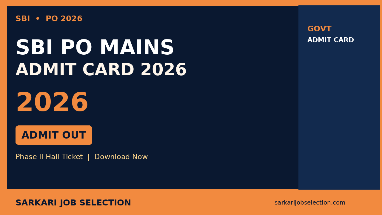 SBI PO Mains Admit Card 2026