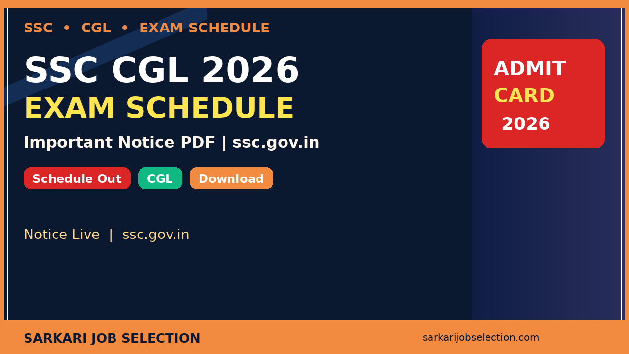 SSC CGL Exam Schedule 2026