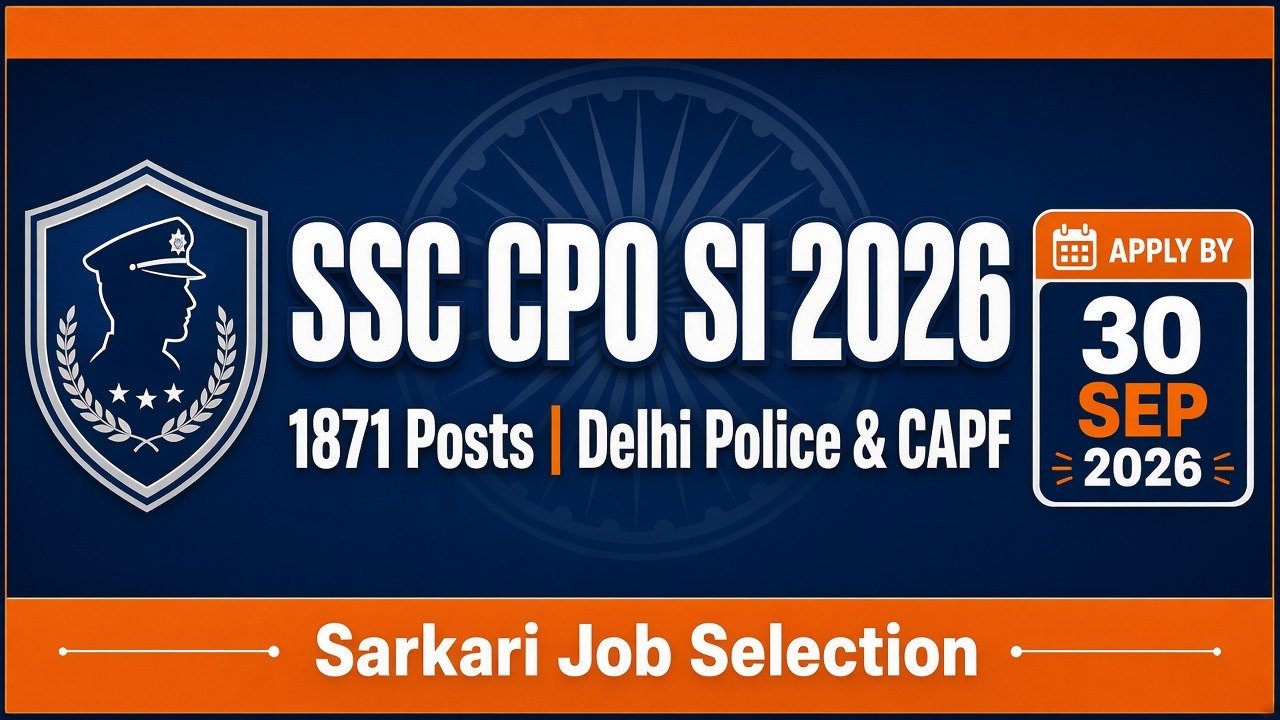 SSC CPO SI CAPF Recruitment 2026 – 1871 Posts