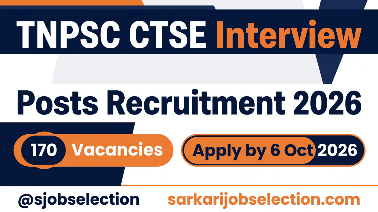 TNPSC CTSE Interview Posts Recruitment 2026 thumbnail showing 170 vacancies and application deadline 6 Oct 2026.