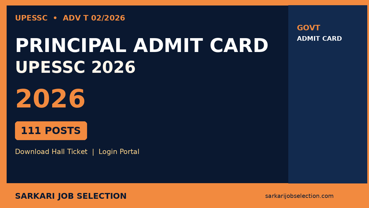 UPESSC Principal Admit Card 2026