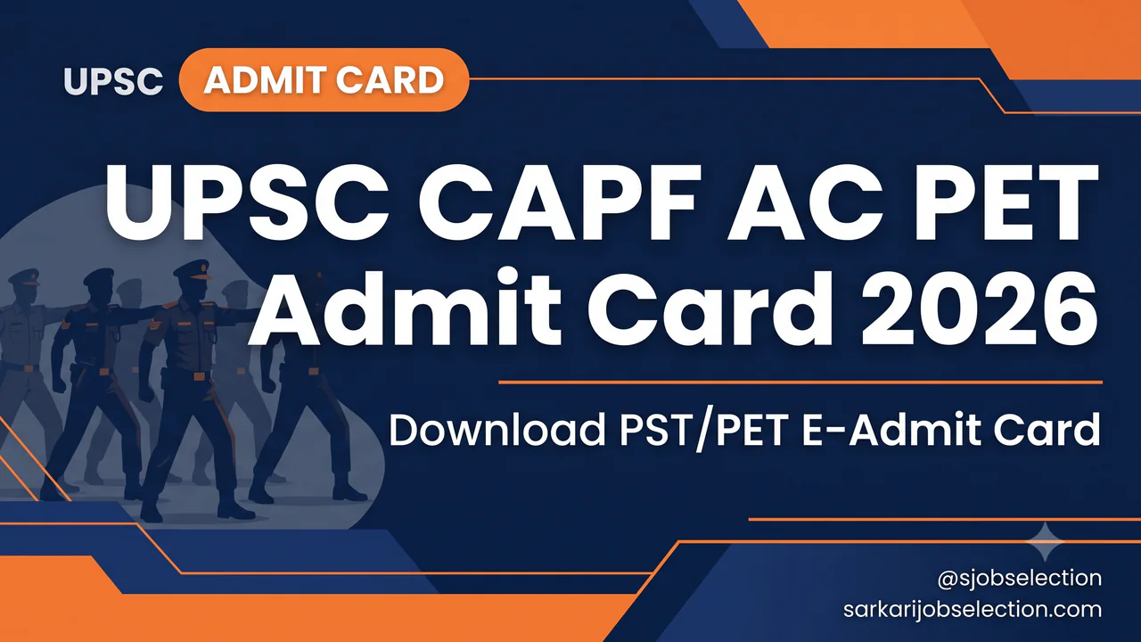UPSC CAPF AC PET admit card thumbnail.