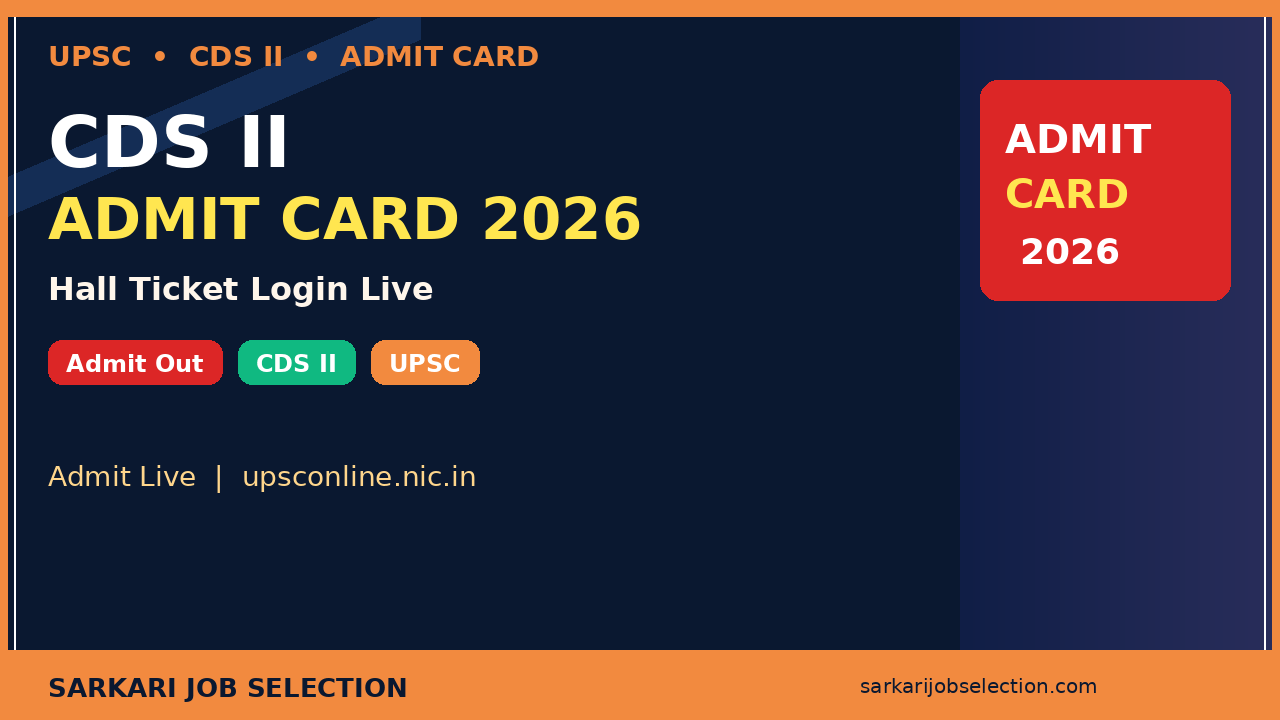 UPSC CDS II Admit Card 2026