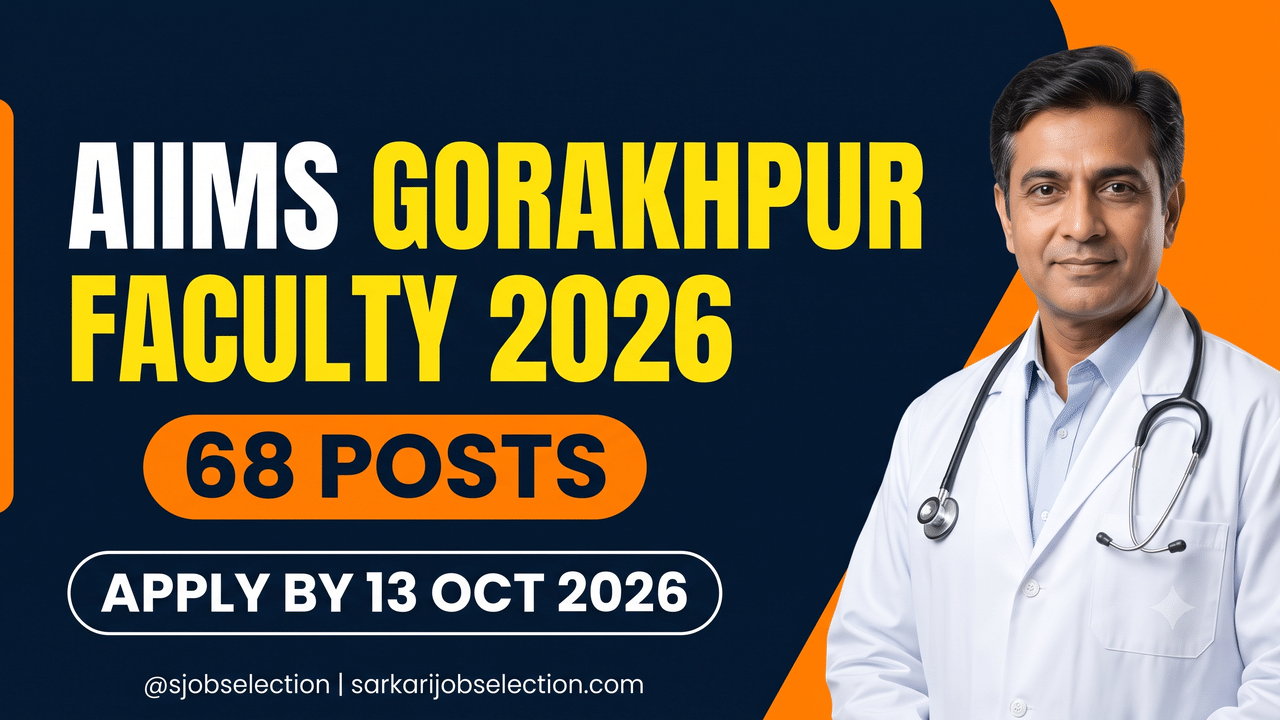 AIIMS Gorakhpur Faculty Recruitment 2026, 68 posts, apply by 13 October 2026.