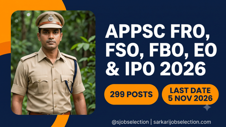APPSC FRO, FSO, FBO, EO & IPO 2026 | 299 Posts | Last Date 05/11/2026