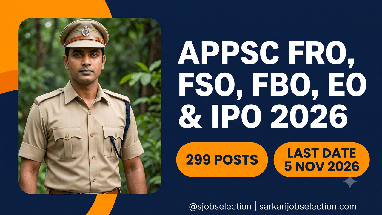 APPSC FRO, FSO, FBO, EO & IPO 2026 | 299 Posts | Last Date 05/11/2026