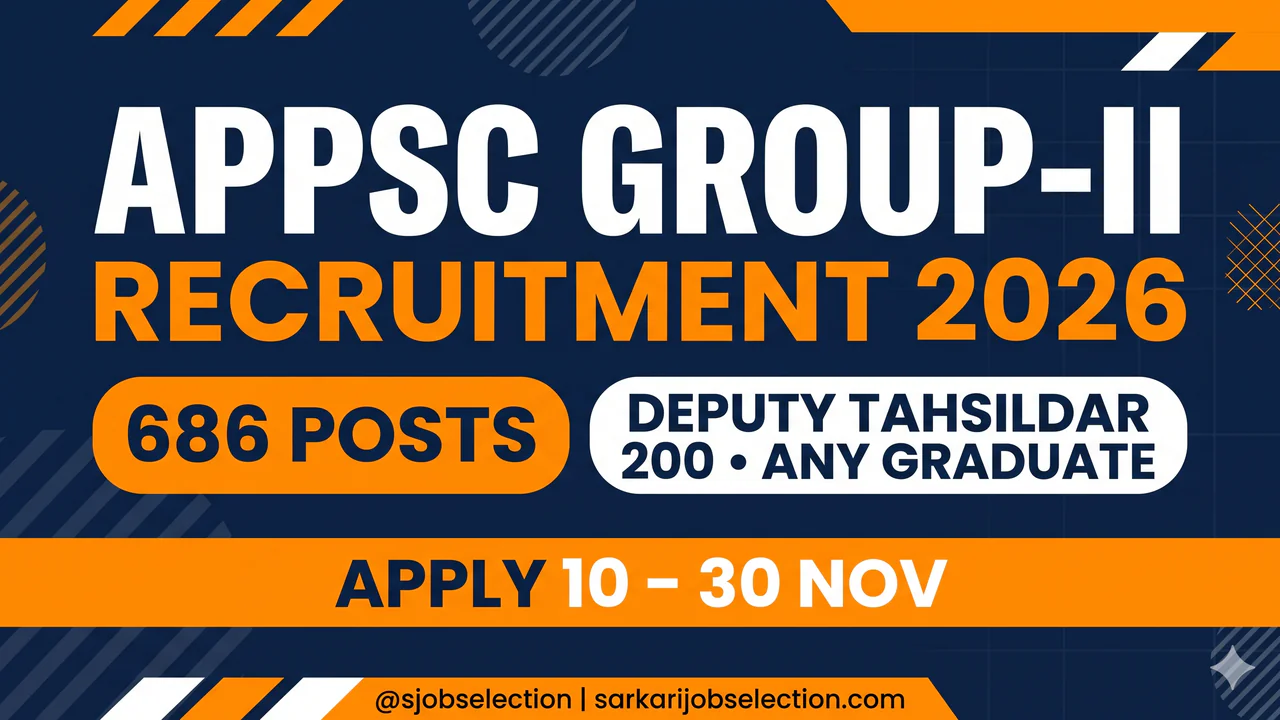 APPSC Group-II 2026 | 686 Posts | Deputy Tahsildar 200 | Any Graduate | Apply 10–30 Nov
