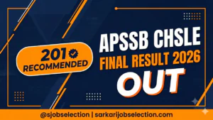 APSSB CHSLE Final Result 2026 Out | 201 Recommended