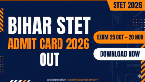 Bihar STET Admit Card 2026 Out | Exam 25 Oct – 20 Nov