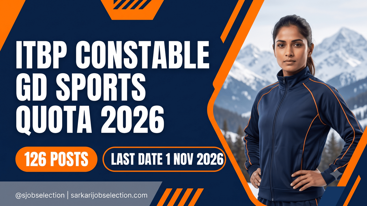 ITBP Constable GD Sports Quota 2026 | 126 Posts | 10th Pass Players | Last Date 1 Nov