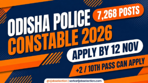 Odisha Police Constable 2026 | 7,268 Posts | Apply by 12 Nov