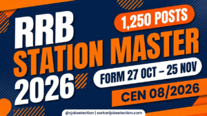 RRB Station Master 2026 | 1,250 Posts | Form 27 Oct – 25 Nov
